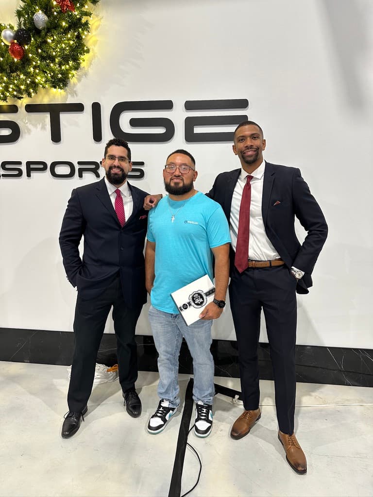 Mayfin team with a retail partner at Stige Sports